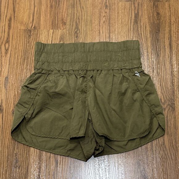 Free People FP Movement Shorts Womens Large Green The Way Home Stretch - Picture 1 of 4